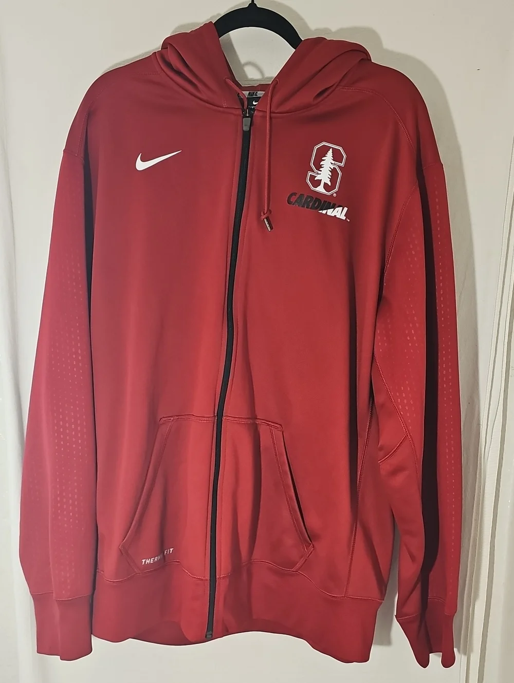 Nike Cardinal Red Full-Zip Hoodie Jacket with Stanford Logo